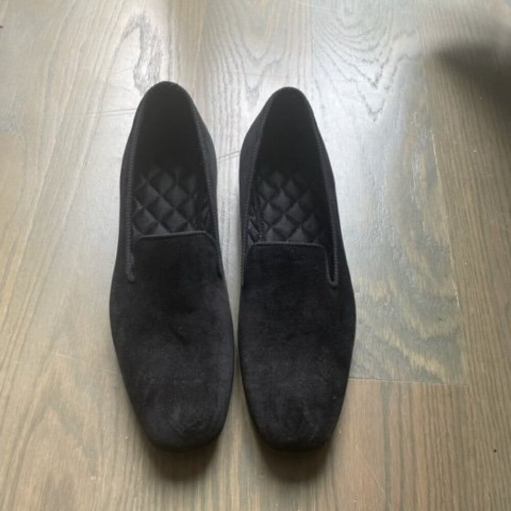 Black Velvet Shoes / Slippers - 9D (Brooks Brothers x crafted by Peal & Co.)